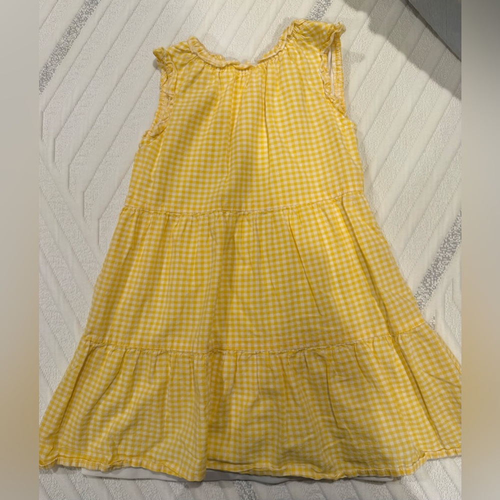 Copper Key Yellow Gingham Kids Dress